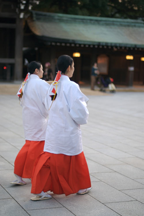 Trinh nữ Miko trong đền thờ Nhật Bản 